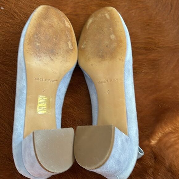 Everlane The Day Heel Blue Suede Italian Leather Shoes Size 8 - Picture 10 of 13